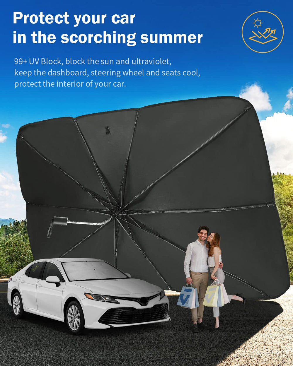 ShadeMaster™ Car Windshield Sunshade Umbrella